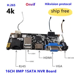 Lens Nvr Board/pcb 4k/8mp 16ch for Ip Camera Recorder 1sata Ultra H.265 Onvif,free Use Vms/cms Mobile App,from Unv Technology