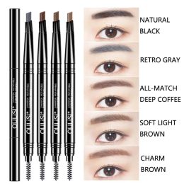 Enhancers 5 Colors Natural Makeup Double Heads Automatic Eyebrow Pencil Waterproof Longlasting Easy Ware Eyebrow Pen With Eyebrow Brush