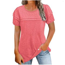 Women's T Shirts T-Shirt For Women Short Sleeve Tops Round Neck Summer Blouse Fashionable And Simple Clothing T-Shirts