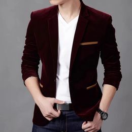 Men Corduroy Suits Jackets Male Smart Casual Dress High Quality Blazers Slim Singlebreasted and Coats 5XL 240407