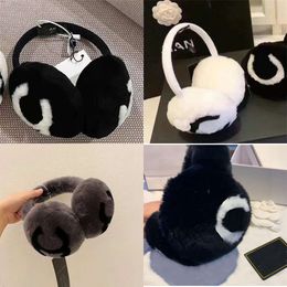 Fleece Rabbit Muffs for Women - Plush Winter Earmuffs with Designer Letters, Warm Ear Covers in Classic Style