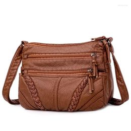 Shoulder Bags Casual Mama Messenger Crossbody PU Leather Black Brown Handbag For Women Small Bag Purses And Handbags Bolso