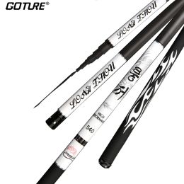 Accessories Goture Telescopic Fishing Rod Carbon Fibre 2.7m10m 2/8 Power Hard Stream Fishing Rod Hand Pole for Carp Trout Fishing Tackles