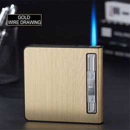 Metal Cigarette Box Gift Automatic Pop-up Cigarette Box for Business People Can Accommodate 20 Cigarettes Gift Men's Lighter