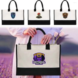 Shopping Bags Portable Women's Handheld Bag Reusable And Environmentally Friendly Jute Teamlogo Series Printing Pattern