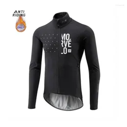 Racing Jackets Autumn Winter Plus Velvet Outdoor MORVELO Cycling Jersey Top Thermal Fleece Road Bike Mens Jacket Triathlon Sportswear