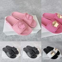 2024 with box dust bag Luxury Designer Slide Slippers Summer sandals Men Flip Flops Leather Lady Women Classic Shoes Ladies Eur 35-45