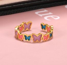 Wedding Rings Fashion Party Vintage Luminous Ring Lover Romantic Butterfly For Women Adjustable Butterflies Jewelry Bride GiftWedd8620943