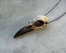 3D Raven Resin Raven Magpie Crow Poe Gothic GiftHalloween Skull NecklaceGoth Bird Jewelry8988397