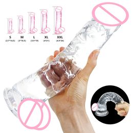 New Realistic Dildos Erotic Jelly Dildo With Super Strong Suction Cup sexy Toys for Woman Men Artificial Penis G-spot Simulation