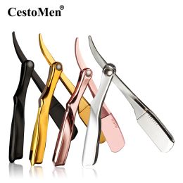 Blades Professinlal Men's Shaving Tool Barber Beard Haircut Razor Holder Straight Razor Holder Facial Cleaning Tools for Hairdresser