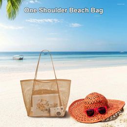 Storage Bags Outdoor Shoulder Bag Large Capacity Beach Sling Visible Mesh