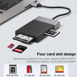 Hubs USB 3.0 Hub XQD/CF Adapter TF SD Reader Slot Read All In One Device 512G HighSpeed Transfer Data Hubs for MacBook Windows Linux