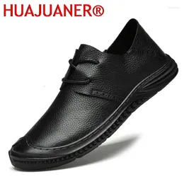 Casual Shoes Men Genuine Leather Sneakers Qulaity Lace Up Softy For Oxfords Moccasins