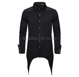 Fashion Black Gothic Steampunk Shirt Men Hipster Evening Party Blouse Victorian Renaissance Prom Shirts Men Camisa Masculina XXL1659845