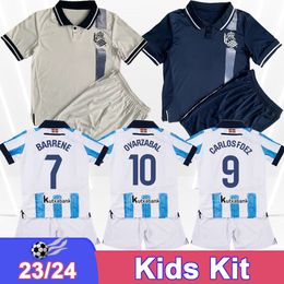 23 24 Royal Society Kids Kit Soccer Jerseys OYARZABAL H. TRAORE PACHECO MERINO SADIQ CARLOS FDEZ Home Away 3rd Child Football Shirts