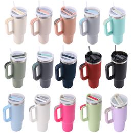 Mugs 40oz Mug Tumbler With Handle Insulated Tumblers Lids Straw 40 oz Stainless Steel Coffee Termos Cup 2nd Generation Car Mugs Vacuum Insulated Water Bottles