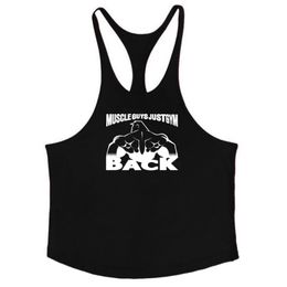 Mens Printed Tank Top Breathable Cool Vest Running Shirt Cotton Tees Bodybuilding Singlet Fitness Sleeveless 240420