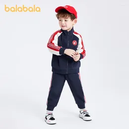 Clothing Sets Balabala Toddler 2024 Unisex Boy Girl Suit Spring Two-Piece Fashion Trendy Sportswear