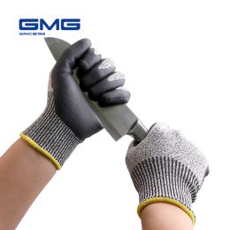Accessories Cut Resistant Gloves 13gauge Thickness Level 5 EN388 ANSI Certified AntiCut fishing Gloves Antislip Nitrile Working Gloves