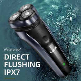 Shavers Kemei Electric Shaver Washable Rechargeable Electric Razor Shaving Hine for Men Beard Trimmer Wetdry Dual Use