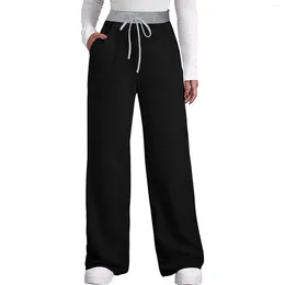 Women's Pants Sweatpants Elastic Drawstring Casual Wide Women Legs Waist