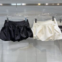 Skirts 2024 Summer Sweet Girl Pleated Design Pettiskirt Bud Skirt Super Short For Women Casual All-Match White Black