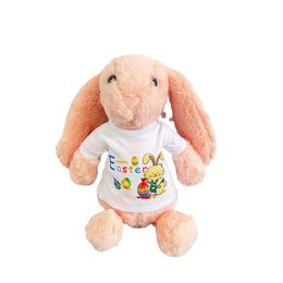 Easter Rabbit Super Soft Plush Rabbit Toy Filling Animal Toy Detachable Baby T-shirt
