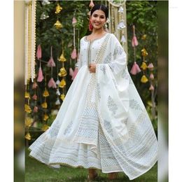 Ethnic Clothing Long Anarkali Gown Kurti Pant Dupatta Diwali Special Women Salwar Kameez