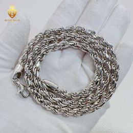 Custom Hip Hop Jewellery 6mm Classical Necklace 925 Sterling Silver Rope Chains for Men Women