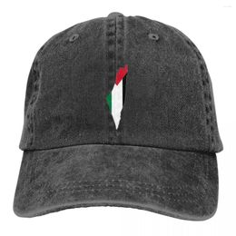 Ball Caps Map Denim Baseball Cap Flag Of Palestine Outdoor Sport Hip Hop Hats Spring Wholesale Women Men Y2k Cool Design