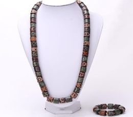 Earrings Necklace DODU Est African Beads Jewellery Set For Men 30 Inches And Bracelet Nigerian Weddings3604280