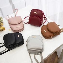 School Bags Mini Backpack Ladies Leather Female Simple Design Crossbody Small Bag Casual Shoulder Messenger Women Fashion