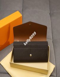 2021 women Genuine leather wallet Fashion zipper purse pouch wallets come with orange box 605316965291