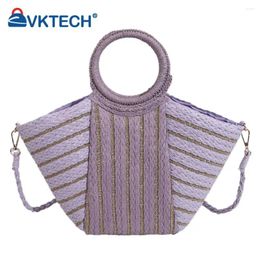 Shoulder Bags Women Straw Bag Color Contrast Crochet Crossbody Large Capacity Striped Handbag Ladies Summer Daily