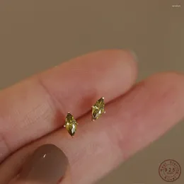 Stud Earrings Simple Fresh Olive Green Zircon For Women Party Jewellery Gifts Wholesale