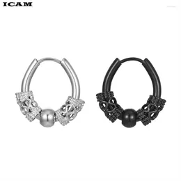 Hoop Earrings ICAM Huggie Small Stainless Steel Women Men Ear Piercing Ring Anti-Allergic Jewellery