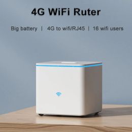 Routers 4g Sim Card Router Builtin Battery Lte Cpe 16 Wifi Users Rj45 Wan Lan Innovative Portable Wireless Modem Hotspot Portable Wifi