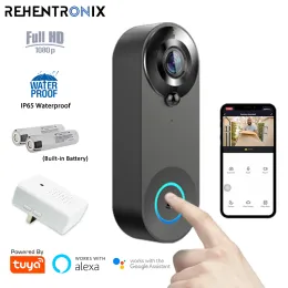 Control Wifi Tuya Smart Video Doorbell Camera Wireless 1080p Wifi Video Intercom Door Bell Camera Works with Alexa Google Home Doorbell