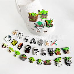 Anime charms wholesale childhood memories baby green elf funny gift cartoon charms shoe accessories pvc decoration buckle soft rubber clog charms fast ship