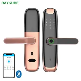 Control RAYKUBE X8 Electronic Door Lock Intelligent Biometric Door Locks TT Lock App Fingerprint Smart Digital Keyless Door Lock