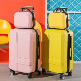 Luggage Candy Colour New 20 24 Inch Trolley Box ABS Universal Wheel Anti Scratch Travel Student Business Large Capacity Luggage Bag Case