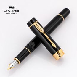 Pens JINHAO 100 Mini Wooden / Resin Fountain Pen Centennial Golden Clip Fine Nib Writing Ink Pen School Office Supplies Stationary