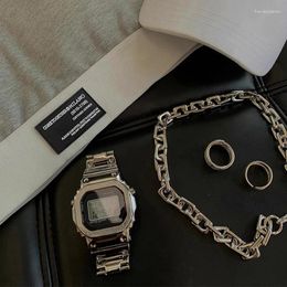 Wristwatches Korean Version Of Trendy And Fashionable Ins Women's Watch Lightluxury Versatile Small Square High-end Feelingwatch