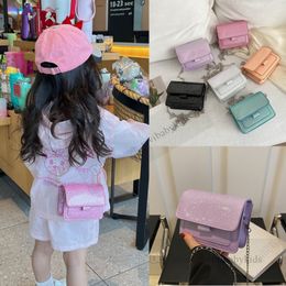 INS Girls bling handbags kids candy colors messenger bags fashion children metals chain single shoulder bag Z7803