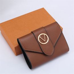 6 Colour Designer Wallet Coin Purse For Womens Men Wallets Mini With Box Card Holder Clutch Luxury Bag257e