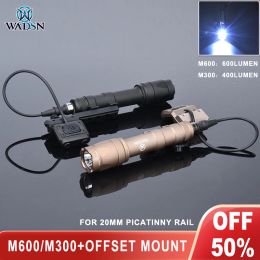 Scopes Wadsn Pressure Switch Modbutton Lightwing Adapter Mount Surefir M300a M600c Tactical Flashlight Hunting Airsoft Picatinny Rail