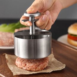 304 Stainless Steel Hamburger Press Burger Patty Maker Pork Beef Manual Mould for Grill Griddle Meat Kitchen Tools y240407