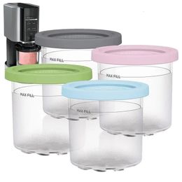 2/4Pcs Ice Cream Pints Cups For NINJA- CREAMI NC300s Series Ice Cream Maker Replacements Storage Jar With Sealing Lids 240411