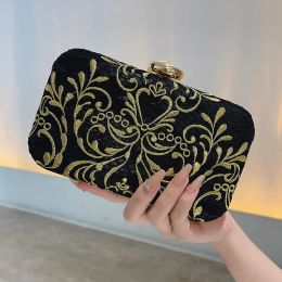 Bags Elegant Embroidered Evening Bag, Classic Dinner Clutch Purse, Women's Formal Banquet Bag For Wedding Party Prom Cocktail